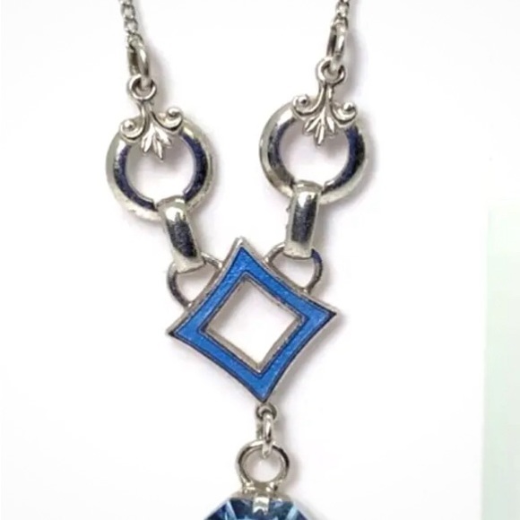 Vintage 40’s Amco Sterling ArtDeco Bracelet, Necklace & Earrings Set. - Picture 5 of 6